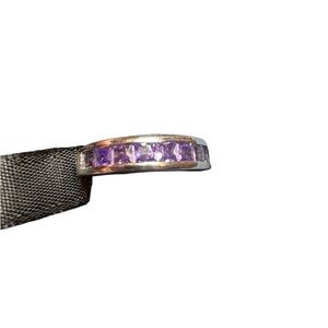 Elegant Silver and Purple Women's Ring